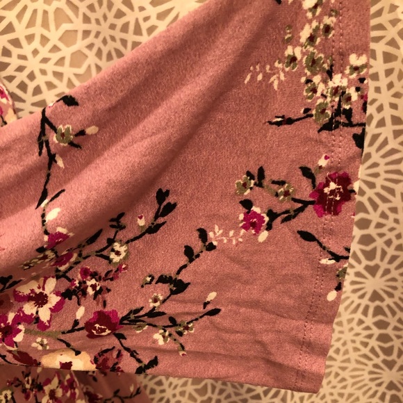 Pink Rose Floral Bell Sleeve Long Sleeve Dress - Picture 5 of 8